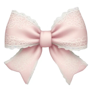 light pink bow with white lace  sticker