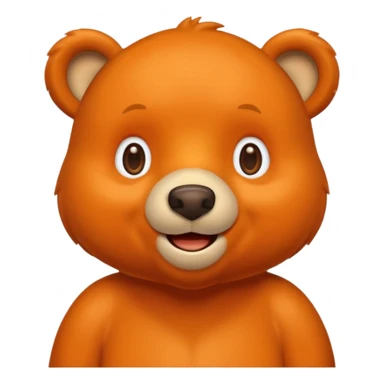 Create a orange friendly bear, make him look like from a kid cartoon and make him smile sticker