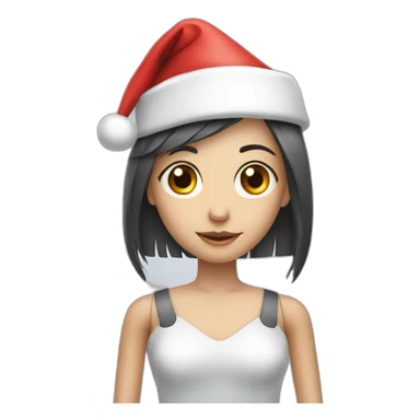 ai girl-robot with santa hat sticker