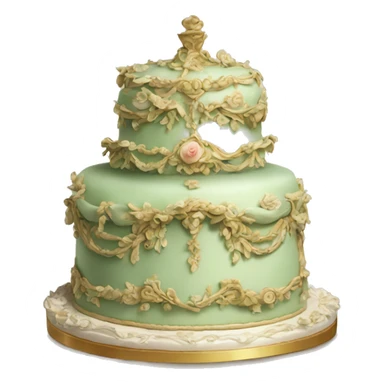 highly detailed sage rococo cake sticker