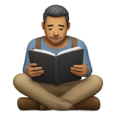 man reading a journal sticker