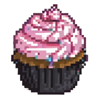cupcake with pink icing sticker