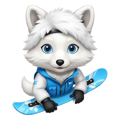 Snowboarder Arctic Fox sticker