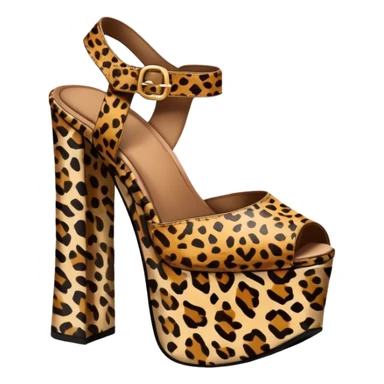 Leopard print platform shoes sticker