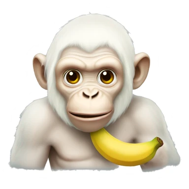albino ape holding banana sticker