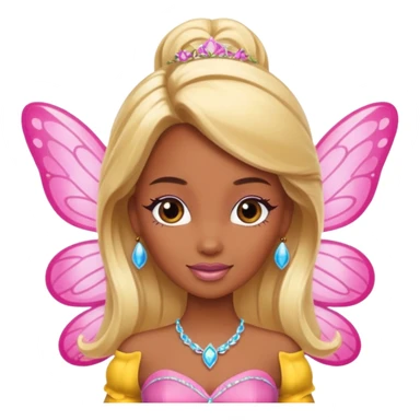 brown skin blonde barbie fairy  sticker