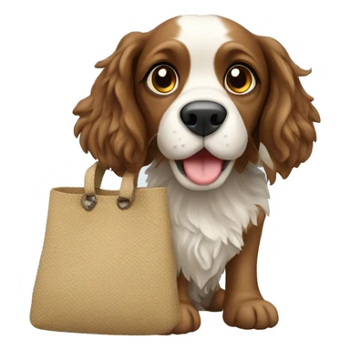 Spaniel with bag sticker
