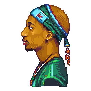 Репер 2Pac в профиль, no background sticker