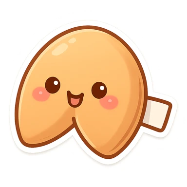 fortune cookie, chibi sticker style, cute and exaggerated sticker