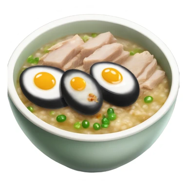 Century egg congee with shredded pork sticker