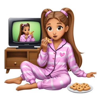 Ariana grande getting a snack and putting on wicked pajamas and watching modern television  sticker