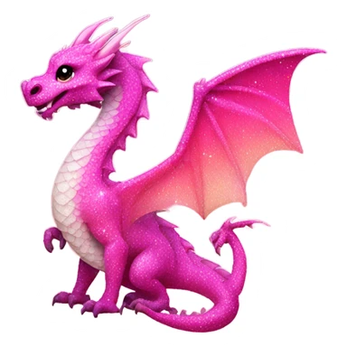 Pink ombre dragon with glitter sticker