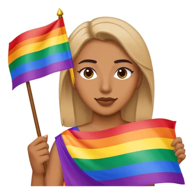 woman with lgbt flag sticker