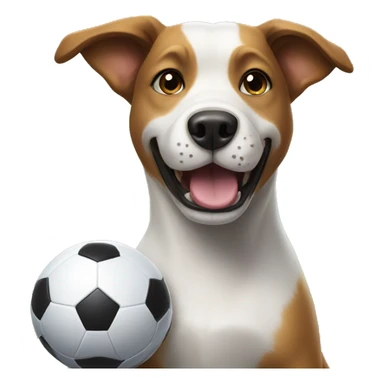 Dog playing soccer sticker
