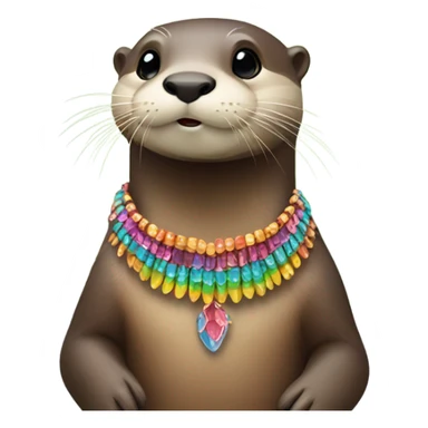 Otter wearing a shell necklace  sticker