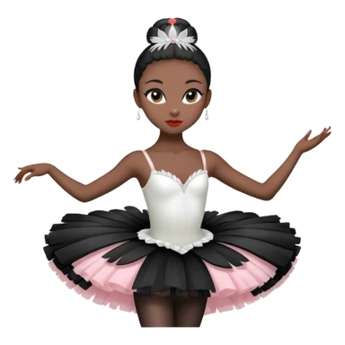 Black swan ballerina emoji from a far  sticker