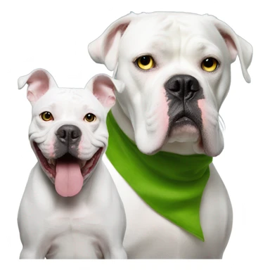 Grinch posing with white American bulldog sticker