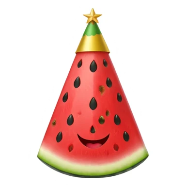 watermelon in party hat sticker