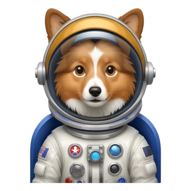 shetland sheepdog tricolor in a space suit without helmet sticker