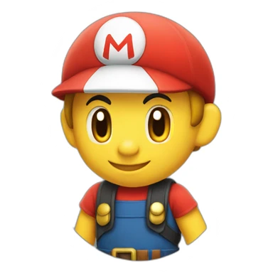 Pokemon met een mario outfit sticker