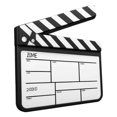 Simple movie slate, black and white rectangles with angled line, abstract geometric design sticker