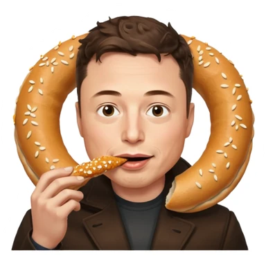 Elon Musk eats simit sticker