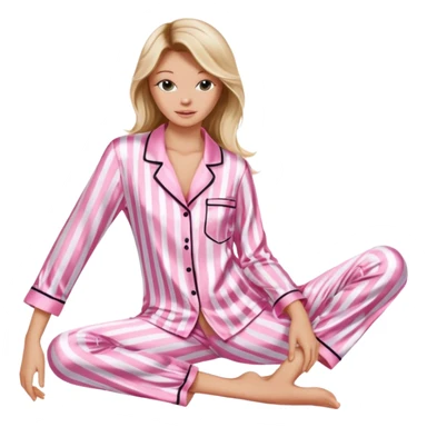 Striped pink and white silk Victoria’s Secret pajama set sticker