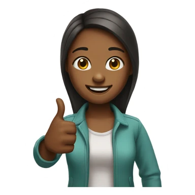 girl with thumbs up  sticker