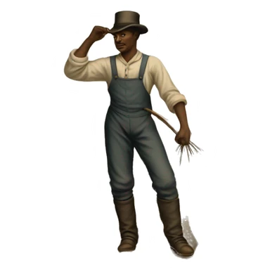 1860s man picking cotton sticker