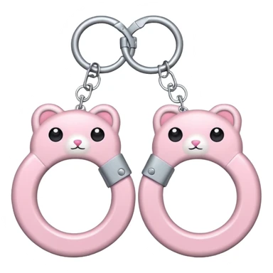 Fluffy pastel pink handcuffs sticker