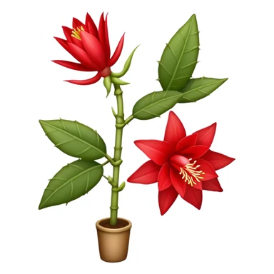 single Red Epiphyllum, straight stem sticker