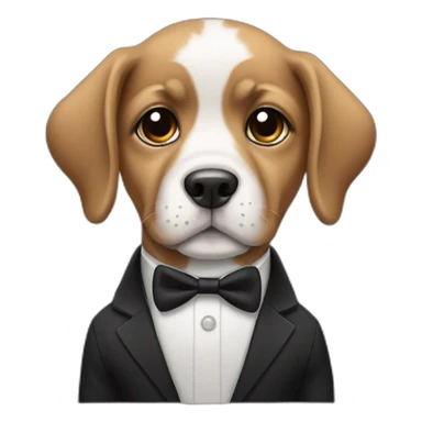 puppy with black suit sticker