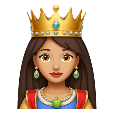 Nefertari Vivi from One Piece, with crown, friendly, apple style emoji sticker