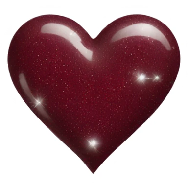 Maroon heart with silver sparkles  sticker