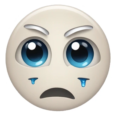 thread spool with sad eyes and tears sticker