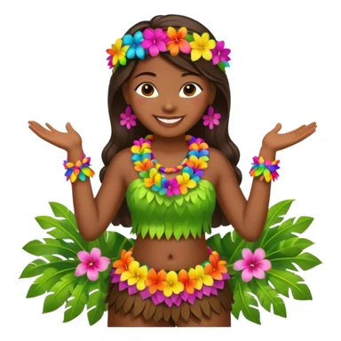 hula dancer, simple and colorful sticker