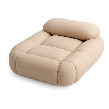 minimalist cushion style bed, rounded edges, soft color palette sticker