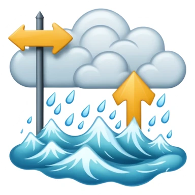 flood with wrong sign pointing or arrow to clouds sticker