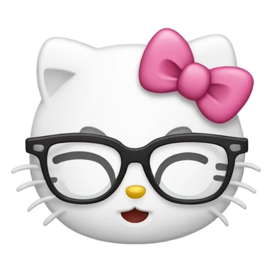 hello kitty with glasses on sticker