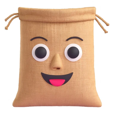 face made of burlap sack material sticker