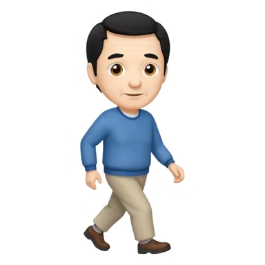 señor muy mayor pelo negro camina sin bigote sticker