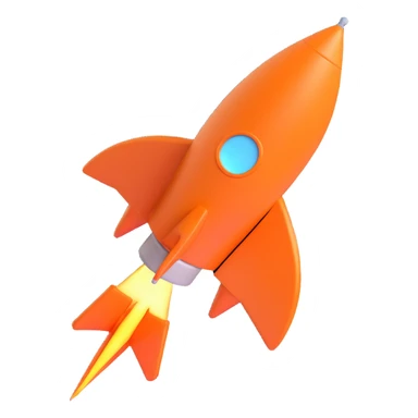 orange rocket sticker