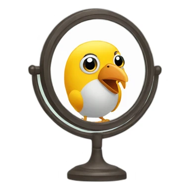 Bird seeing itself in a mirror sticker