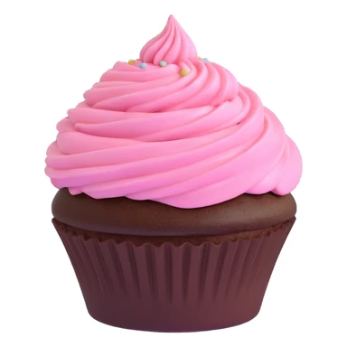 chocolate cupcake with pink icing sticker