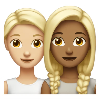 Blonde and brunette lesbian couple  sticker