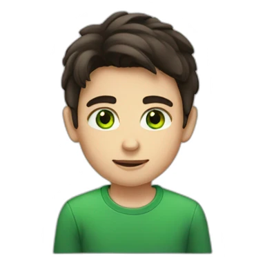 Boy who as green eyes and dark brown hair sticker