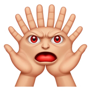 Angry grabbing hands red eyes sticker