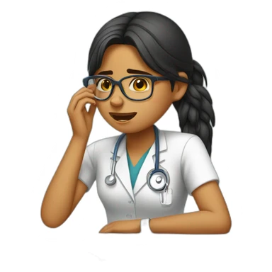 indian girl with glasses crying over medical exam sticker