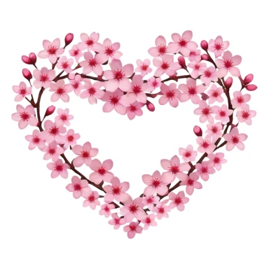 Cherry Blossom Heart sticker