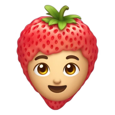 Fresa con un lazo puesto  sticker